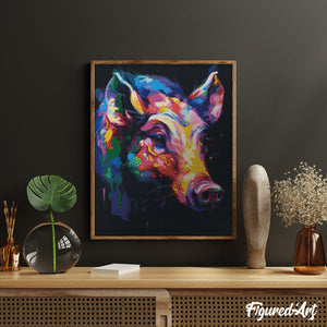 Diamond Painting - Cinghiale Astratto Colorato