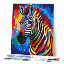 Carica l'immagine nel visualizzatore di Gallery, Diamond Painting - Zebra Astratta Colorata