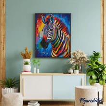Carica l&#39;immagine nel visualizzatore di Gallery, Diamond Painting - Zebra Astratta Colorata