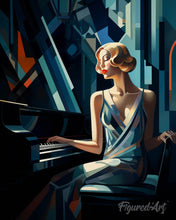 Carica l'immagine nel visualizzatore di Gallery, Diamond Painting - Donna al Piano Art Deco