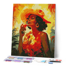 Carica l'immagine nel visualizzatore di Gallery, Diamond Painting - Donna con bicchiere Art Deco