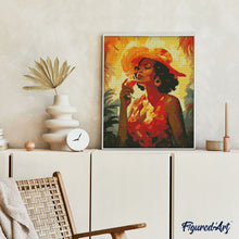 Carica l'immagine nel visualizzatore di Gallery, Diamond Painting - Donna con bicchiere Art Deco