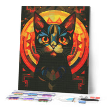 Carica l'immagine nel visualizzatore di Gallery, Diamond Painting - Gatto Nero Art Deco 40x50cm tela già incorniciata
