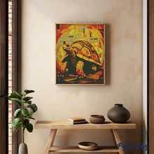Carica l&#39;immagine nel visualizzatore di Gallery, Diamond Painting - Tartaruga Art Deco 40x50cm tela già incorniciata