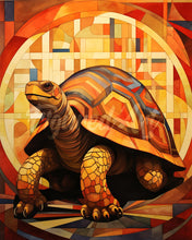 Carica l&#39;immagine nel visualizzatore di Gallery, Diamond Painting - Tartaruga Art Deco 40x50cm tela già incorniciata