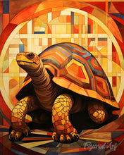 Carica l'immagine nel visualizzatore di Gallery, Diamond Painting - Tartaruga Art Deco 40x50cm tela già incorniciata