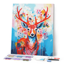 Carica l'immagine nel visualizzatore di Gallery, Diamond Painting - Cervo Colorato in Fiore