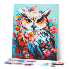 Carica l'immagine nel visualizzatore di Gallery, Diamond Painting - Gufo Colorato in Fiore
