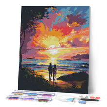 Carica l'immagine nel visualizzatore di Gallery, Diamond Painting - Coppia al Tramonto  40x50cm tela già incorniciata