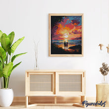 Carica l'immagine nel visualizzatore di Gallery, Diamond Painting - Coppia al Tramonto  40x50cm tela già incorniciata