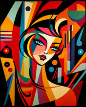 Carica l'immagine nel visualizzatore di Gallery, Diamond Painting - Donna Astratta Stile Picasso 40x50cm tela già incorniciata
