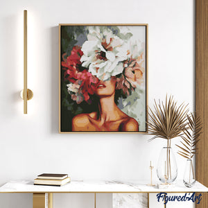 Diamond Painting - Bellezza Dietro i Fiori 40x50cm tela già incorniciata