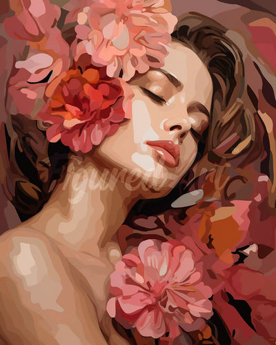 Diamond Painting - Addormentata tra le Camelie