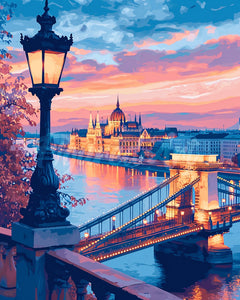 Diamond Painting - Budapest al Tramonto