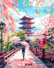 Carica l'immagine nel visualizzatore di Gallery, Diamond Painting - Kyoto in Primavera 40x50cm tela già incorniciata