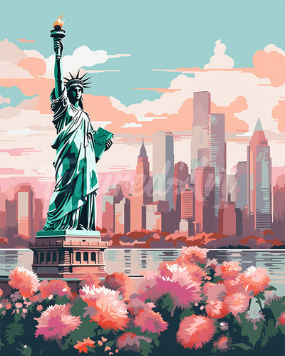 Diamond Painting - New York in Primavera 40x50cm tela già incorniciata