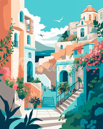 Diamond Painting - Santorini in Primavera