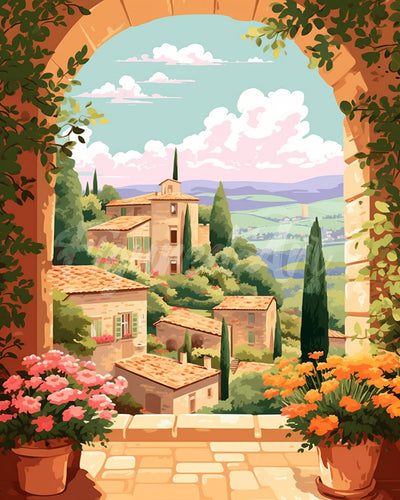 Diamond Painting - Toscana in Fiore 40x50cm tela già incorniciata