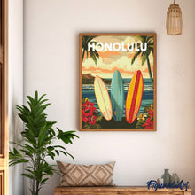 Carica l'immagine nel visualizzatore di Gallery, Diamond Painting - Poster di viaggio Honolulu