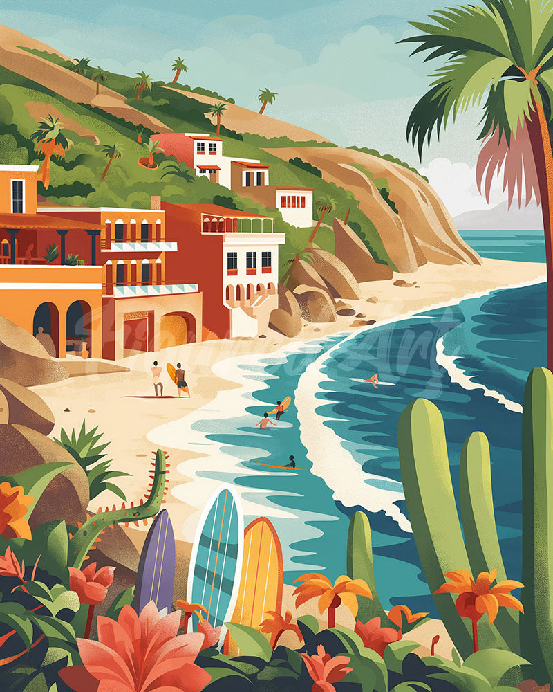 Diamond Painting - Surf sulla costa