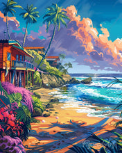 Carica l'immagine nel visualizzatore di Gallery, Diamond Painting - Case sulla spiaggia