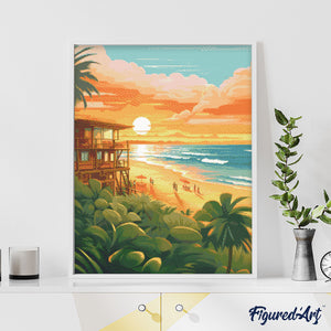 Diamond Painting - Beach club al tramonto