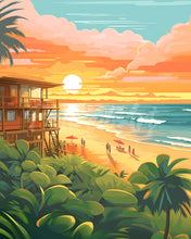 Carica l&#39;immagine nel visualizzatore di Gallery, Diamond Painting - Beach club al tramonto