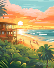 Carica l'immagine nel visualizzatore di Gallery, Diamond Painting - Beach club al tramonto