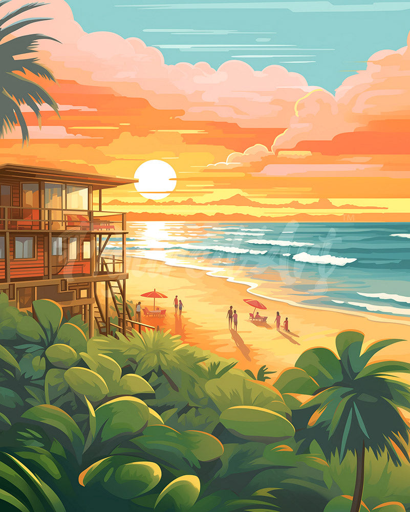 Diamond Painting - Beach club al tramonto