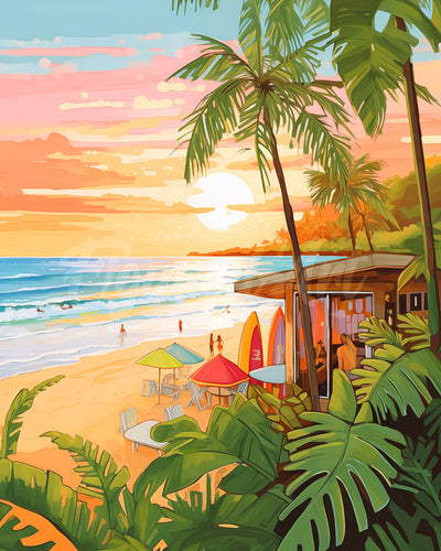 Diamond Painting - Surf club 40x50cm tela già incorniciata