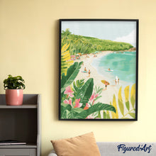 Carica l&#39;immagine nel visualizzatore di Gallery, Diamond Painting - Paradiso del surf 40x50cm tela già incorniciata
