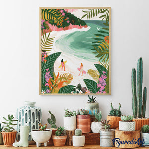 Diamond Painting - Baia tropicale 40x50cm tela già incorniciata