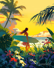 Carica l'immagine nel visualizzatore di Gallery, Diamond Painting - Surfista al tramonto