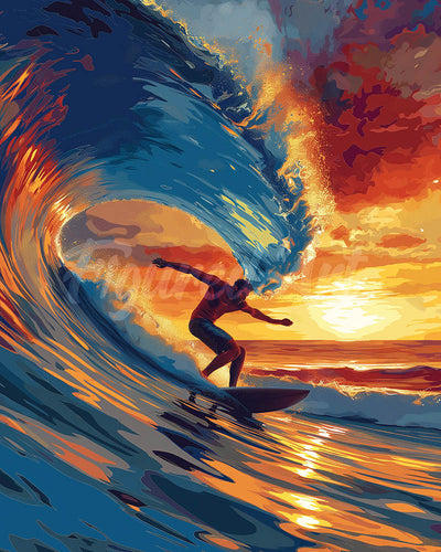 Diamond Painting - Surf sulle grandi onde