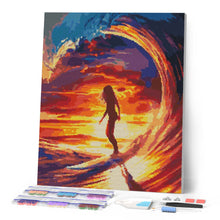 Carica l'immagine nel visualizzatore di Gallery, Diamond Painting - Ragazza surfista sull'onda
