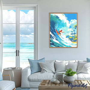 Diamond Painting - Surf alle Hawaii 40x50cm tela già incorniciata