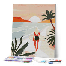 Carica l'immagine nel visualizzatore di Gallery, Diamond Painting - Passeggiata sulla spiaggia al tramonto