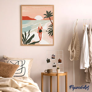 Diamond Painting - Passeggiata sulla spiaggia al tramonto