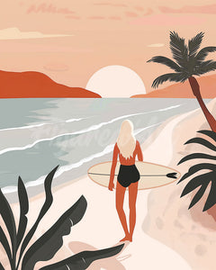 Diamond Painting - Passeggiata sulla spiaggia al tramonto