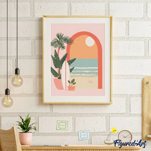 Diamond Painting - Arco verso il mare 40x50cm tela già incorniciata