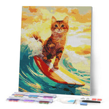 Carica l'immagine nel visualizzatore di Gallery, Diamond Painting - Gatto surfista