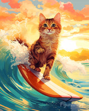 Carica l'immagine nel visualizzatore di Gallery, Diamond Painting - Gatto surfista