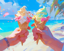 Carica l&#39;immagine nel visualizzatore di Gallery, Diamond Painting - Gelato in spiaggia