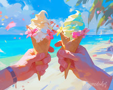Carica l'immagine nel visualizzatore di Gallery, Diamond Painting - Gelato in spiaggia