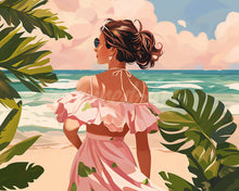 Carica l&#39;immagine nel visualizzatore di Gallery, Diamond Painting - Bella ragazza vicino al mare