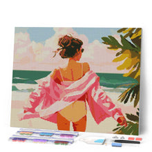 Carica l'immagine nel visualizzatore di Gallery, Diamond Painting - Godersi la spiaggia 40x50cm tela già incorniciata