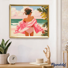 Carica l'immagine nel visualizzatore di Gallery, Diamond Painting - Godersi la spiaggia 40x50cm tela già incorniciata