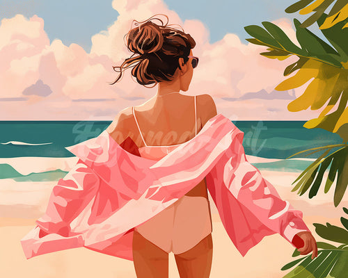 Diamond Painting - Godersi la spiaggia 40x50cm tela già incorniciata
