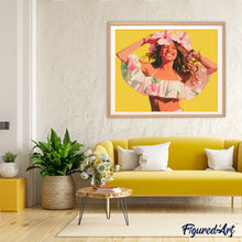 Carica l'immagine nel visualizzatore di Gallery, Diamond Painting - Ragazza gioiosa 40x50cm tela già incorniciata
