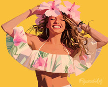 Carica l'immagine nel visualizzatore di Gallery, Diamond Painting - Ragazza gioiosa 40x50cm tela già incorniciata